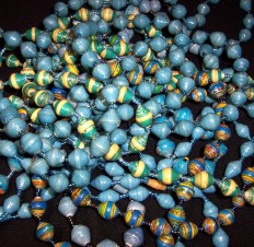 14 Ugandan Paper Bead Necklace - Blue