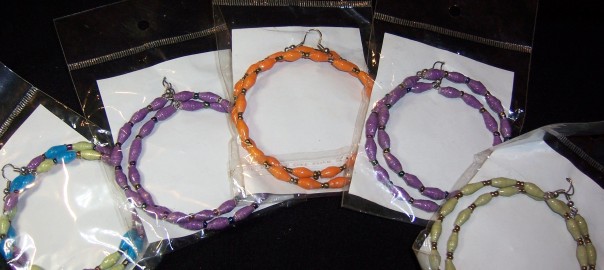 7 Ugandan Paper Bead Hoop Earrings